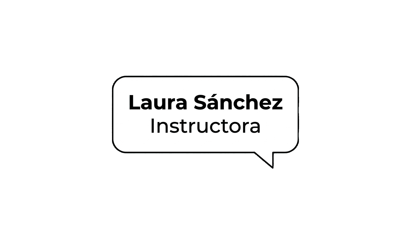 Laura Sánchez, Instructora de cursos.