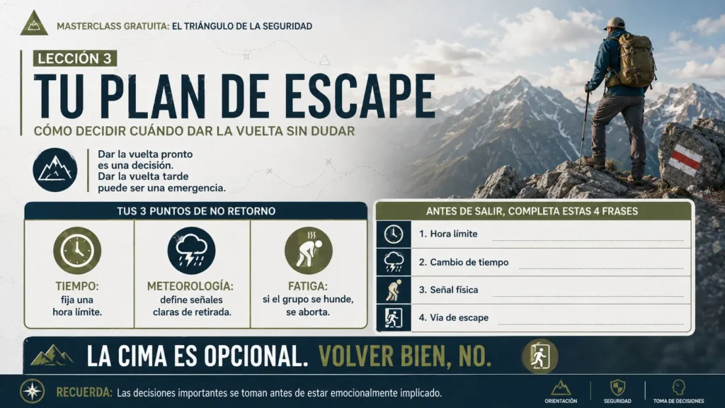 Tu plan de escape: cómo decidir cuándo dar la vuelta sin dudar