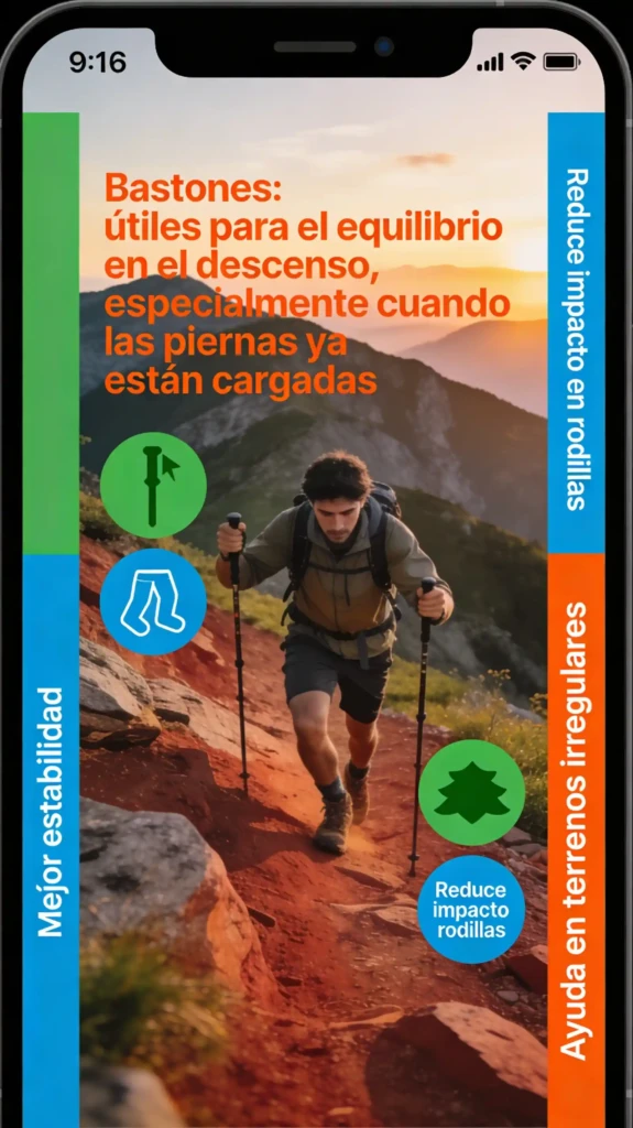 Uso de los bastones en la montaña