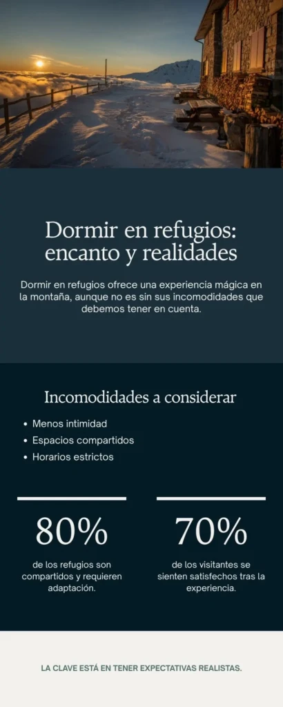 Infografía - Dormir en refugios en el Trekking Monte Perdido
