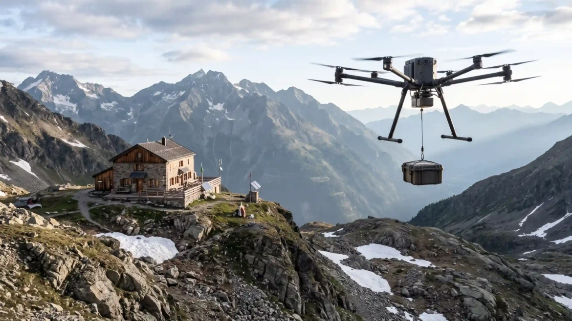 Drones en refugios de montaña: una revolución en el abastecimiento de la alta montaña
