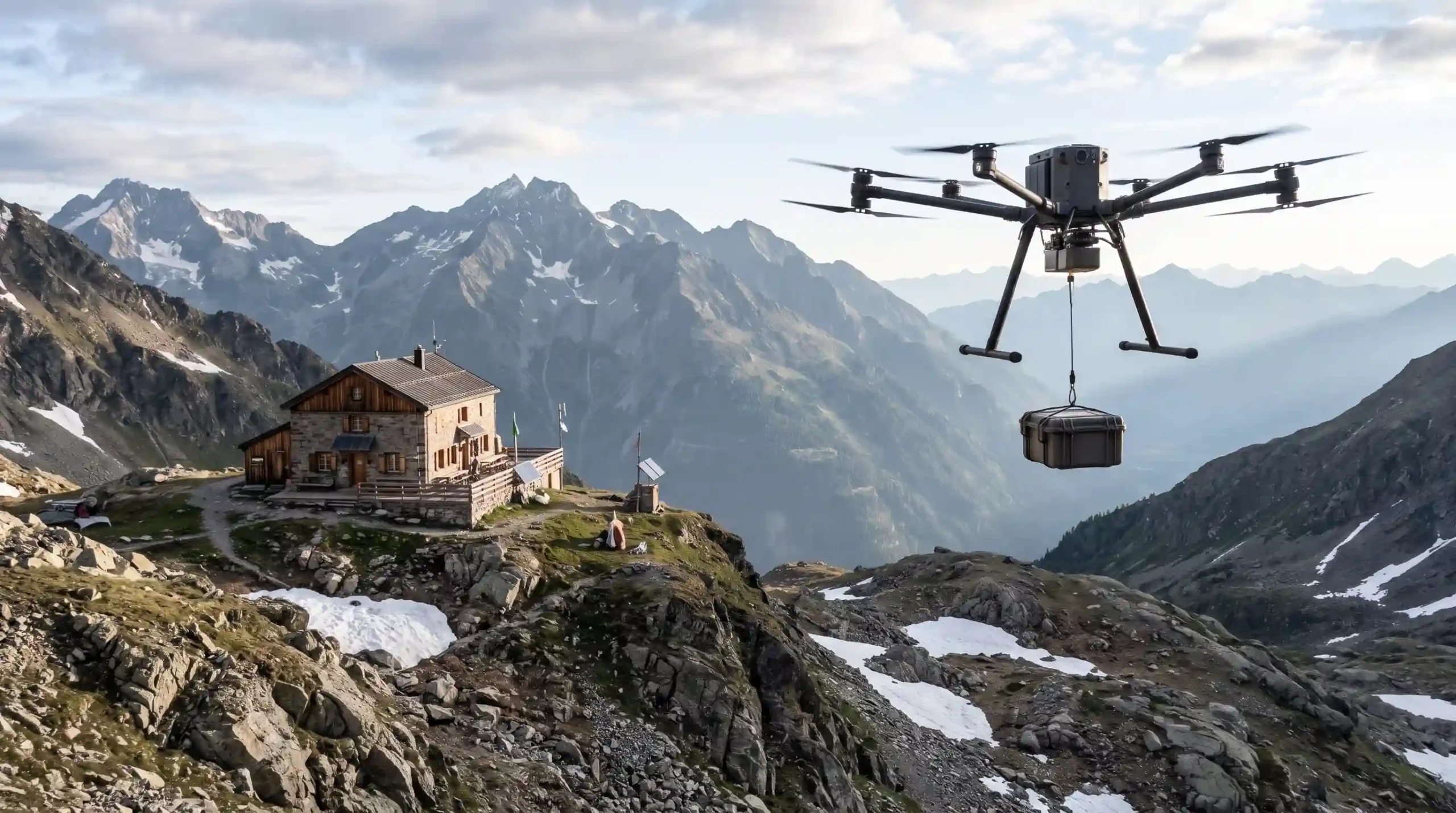 Drones en refugios de montaña: una revolución en el abastecimiento de la alta montaña